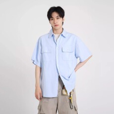 批发<b class='q'>衬衫</b>】夏季凯尊度学生工装口袋设计短袖<b class='q'>衬衫</b>日系2026百搭<b class='q'>男</b>生<b class='q'>衬衣</b>