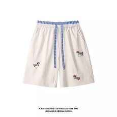 批发【骑兵斜刺绣美式京抖猫腊肠狗运动<b class='q'>短裤</b>五分裤夏季<b class='q'>休闲</b>过膝中裤