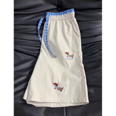 批发骑兵斜刺绣美式京抖猫腊肠狗运动<b class='q'>短裤</b>五分裤夏季<b class='q'>休闲</b>过膝中裤