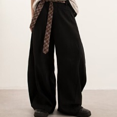 批发带领带】弯刀二浩西裤<b class='q'>男</b>款春季垂感宽松阔腿<b class='q'>西装</b>裤青少年<b class='q'>休闲</b>长裤