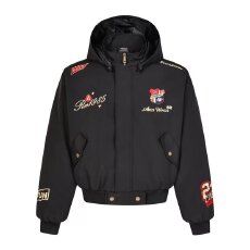 批发徽章刺绣帽子可拆】美式<b class='q'>潮</b>人邦连帽棒球服夹克男春秋小众慵懒外套