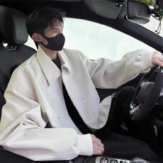 批发铆钉PU皮】美式<b class='q'>潮</b>人邦休闲宽松夹克男女春秋2026新款情侣通勤外套