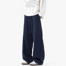 重磅优品再现弯刀运动卫裤男春秋潮牌宽松直筒阔腿百搭休闲长裤子