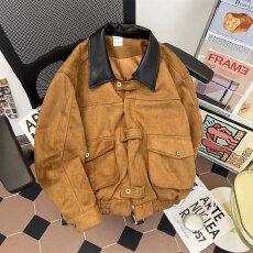 批发夹克麂皮绒复合】美式状元坊复古<b class='q'>潮</b>牌秋冬宽松加厚休闲外套翻领男