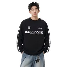 批发2026气质先生美式复古三条杠卫衣男情侣条纹高街流行休闲长袖打底