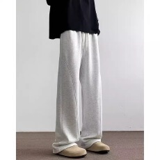 批发220克单层华棉】宽松二旭<b class='q'>休闲</b>裤<b class='q'>男裤</b>子夏季薄款坠感阔腿拖地长裤