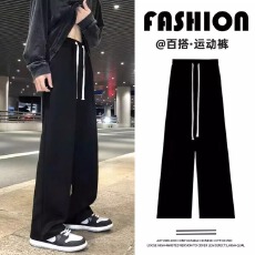 批发230克单层华棉】<b class='q'>休闲</b>二旭运动裤男女潮流韩版美式直筒宽松长裤子