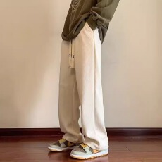 批发【灯芯绒薄款】重磅二旭直筒卫裤男春秋运动宽松垂感<b class='q'>休闲</b>阔腿裤子