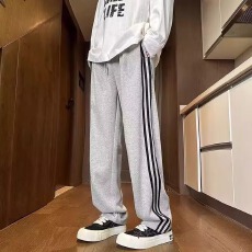 批发200克赛络纺拉杆】宽松二旭<b class='q'>休闲</b>裤<b class='q'>男裤</b>子夏薄款坠感阔腿拖地长裤