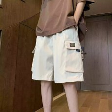 批发夏季港枫街白色五分工装休闲短裤2026新款运动韩范宽松薄款裤子