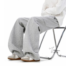 重磅华棉复合320克原布裤绳立体包边弯刀淘顺卫裤男宽松阔腿裤