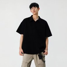 批发【麦穗提花polo衫2026夏揭潮坊肌理感<b class='q'>短袖</b>POLO衫<b class='q'>男</b>女宽松情侣翻领