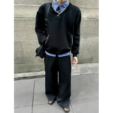 批发复古招财学院风V领麦穗绣花卫衣男女春秋季休闲<b class='q'>宽松</b>内搭情侣外套