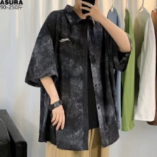 衬衫短袖男极 致百搭时尚夏季薄款宽松休闲五分袖衬衣外套情侣