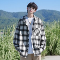 批发【毛呢<b class='q'>衬衫</b>】长袖<b class='q'>男</b>南极牛时尚春夏薄款宽松休闲百搭<b class='q'>衬衣</b>外套情侣