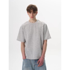 280g高弹液氨太空层短袖男潮乐邦夏季薄款宽松休闲五分袖情侣