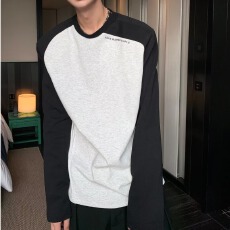 华棉印图圆领潮男品味都市长袖日常新款春秋标准时尚潮牌T恤男