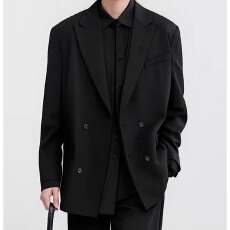 批发双排扣西装】男士二罗西服春秋休闲商务西装外套男装结婚礼服韩版