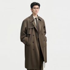 批发【中长款<b class='q'>风衣</b><b class='q'>男</b>士二罗中长款春秋季休闲外套潮流痞帅气宽松披风<b class='q'>男</b>