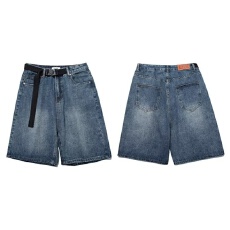 配腰带2026潮轩夏季美式帅气cityboy外穿显瘦潮男直筒牛仔短裤