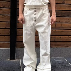 美式十八先生街头vibe牛仔裤百搭宽松直筒长裤纯色嘻哈垂感阔腿裤