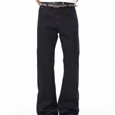 批发复古新概念微喇牛仔裤男<b class='q'>春</b>夏2026新款低腰显瘦弹力丹宁色喇叭裤