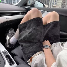 原版300克高弹灯芯绒面料工装搭配五分裤男宽松运动短裤中裤子