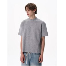 曼巴棉美式简风空气棉廓形解构短袖T恤男高级感百搭情侣上衣夏