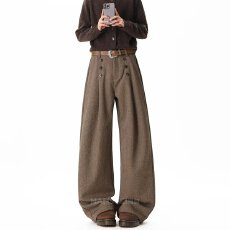 批发【老钱风西裤】2026魔王<b class='q'>春</b>夏直筒垂感西裤男宽松阔腿休闲拖地长裤