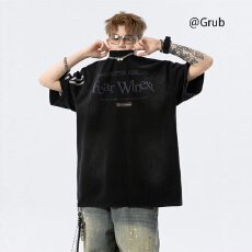 批发纯棉220克字母钢印】2026潮人邦夏季短袖T恤<b class='q'>男</b>重磅<b class='q'>体恤</b>宽松半袖衫