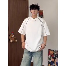 批发【索罗娜】解构常青树拼接短袖t恤男夏季日系新款<b class='q'>时尚</b>百搭无品牌