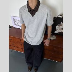 批发曼巴棉原版高品质】假两件简皓短袖polo衫男夏季翻领<b class='q'>t</b><b class='q'>恤</b>半袖上衣