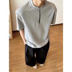 批发美式南极牛复古设计感长恤<b class='q'>男</b>春夏季宽松休闲半拉链上衣情侣<b class='q'>衣服</b>