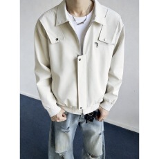 批发美式南极牛休闲宽松韩版外套男款春秋复古翻领<b class='q'>夹克</b>高级感痞帅工装