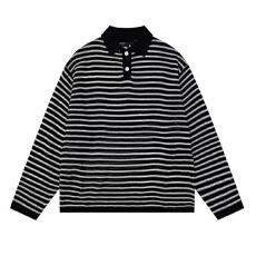 批发原版质量】老钱风魔方polo领毛衣男春<b class='q'>秋</b>宽松纯色针织衫学院风上衣