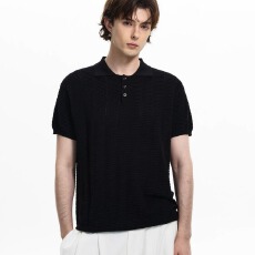 批发【镂空针织 高质量】<b class='q'>男</b>装魔王冰丝凉感<b class='q'>POLO</b><b class='q'>衫</b>夏季商务休闲短袖T恤