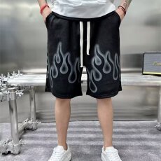 批发【麂皮绒短裤】松紧腰揭潮坊休闲短裤男夏季潮牌宽松直筒五分<b class='q'>裤子</b>