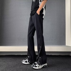 批发<b class='q'>欧美</b>东方vibe风拉链排扣牛仔<b class='q'>裤</b>男ins潮设计感小众微喇显瘦高街<b class='q'>裤</b>