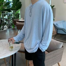 轻薄透气纯色港元素长袖T恤防晒霜男款春夏内搭打底衫度假上衣