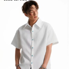 批发短袖十八先生<b class='q'>衬衫</b>男高级感肌理感上衣夏季薄款宽松半袖寸衫男<b class='q'>衬衣</b>