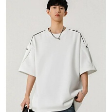 批发短袖乡郎<b class='q'>t</b><b class='q'>恤</b>男夏季美式高街重磅男士ins<b class='q'>潮牌</b>拉链痞帅宽松休闲半袖