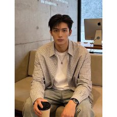 批发原版纯棉面料】格子淘惑休闲衬衣潮牌宽松百搭长袖衬衫<b class='q'>春</b>男女同款