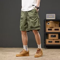 批发夏季潮衫公会户外工装短裤拉链多口袋宽松直筒五分裤透气沙滩<b class='q'>裤子</b>