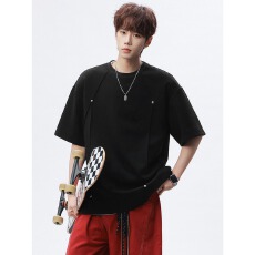 美式南极牛解构圆领短袖男T恤夏季休闲宽松户外运动跑步篮球上衣