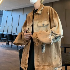 批发复古高街牛仔<b class='q'>外套</b>男2026新款春秋季美式慵懒chic工装夹克宽松上衣