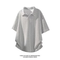 批发原版面料】复古老钱风麦穗纹POLO衫男短袖夏美式潮流重磅翻领<b class='q'>T</b><b class='q'>恤</b>