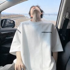 批发【索罗娜】夏季揭潮坊短袖男士<b class='q'>t</b><b class='q'>恤</b>重磅青少年宽松正肩半袖上衣服