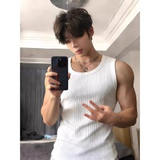 批发美式潮乐邦外穿背心男夏季休闲宽松版套头无袖T恤上衣百搭坎肩潮