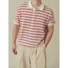 批发韩国伟龙春夏新款小众减龄polo领宽松百搭长袖撞色条纹打底上衣男