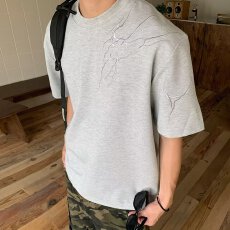 批发【曼巴棉夏季潮人邦刺绣短袖t恤男女高街重磅情侣修身正肩上衣